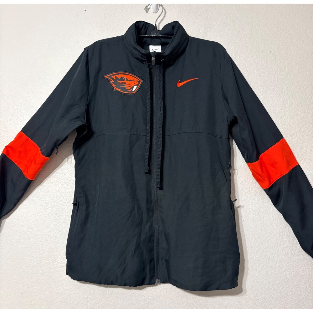 Nike Oregon State Beavers Dri-FIT Full Zip Jacket Mens Medium Black Orange